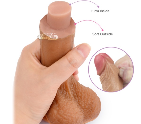 Dương vật giả silicone 2 lớp chống sốc